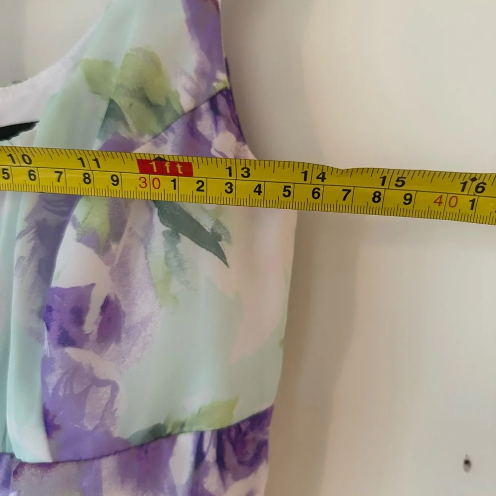 NWOT Connected Apparel Purple White Floral Midi Sundress Sleeveless size 10 - Picture 9 of 10
